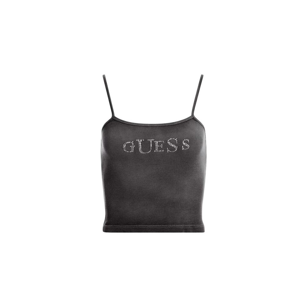 GUESS USA Ribbed Cai Tank Top Charcoal Gray - S